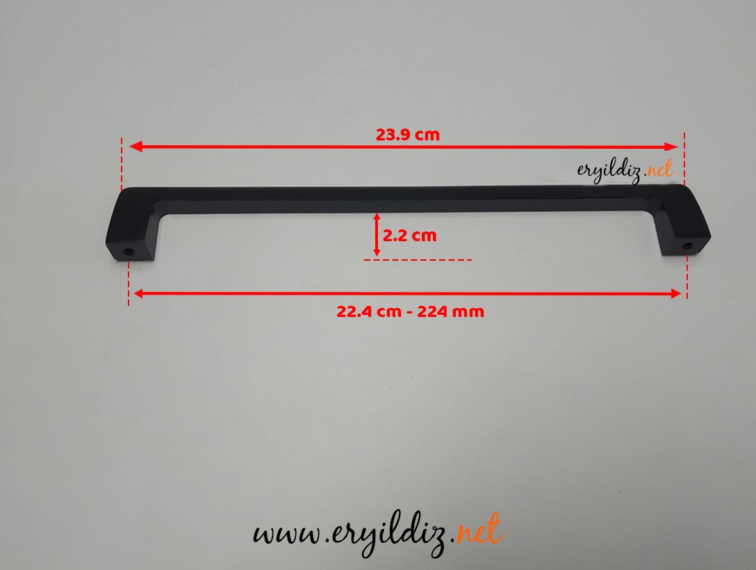 System 6518 Mobilya Kulp Siyah - 224 mm Eryıldız Hırdavat 