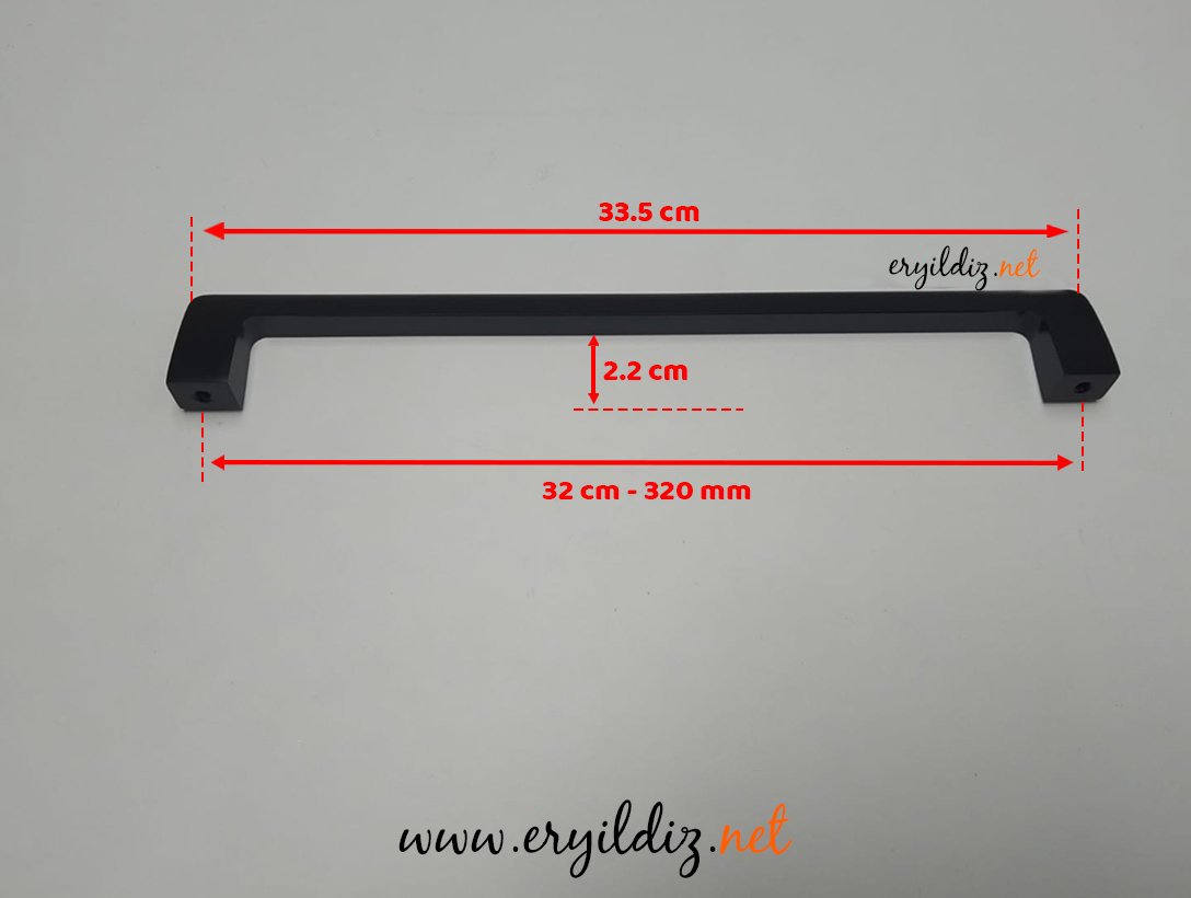 System 6518 Mobilya Kulp Siyah - 320 mm Eryıldız Hırdavat