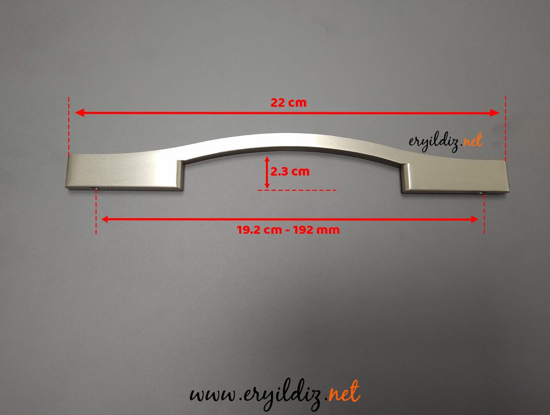 System SY 8505 Mobilya Kulp Mat Nikel Saten - 192 mm Eryıldız Hırdavat