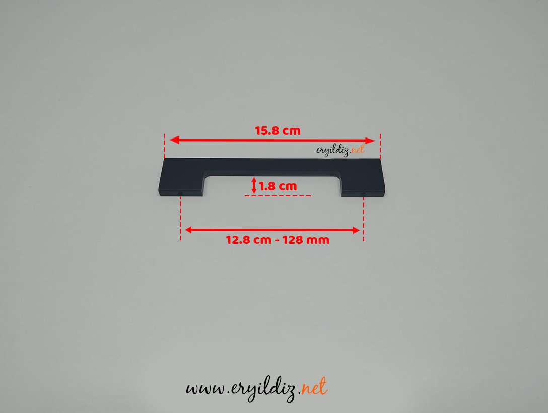 System 8574 Mobilya Kulp Siyah - 128 mm Eryıldız Hırdavat