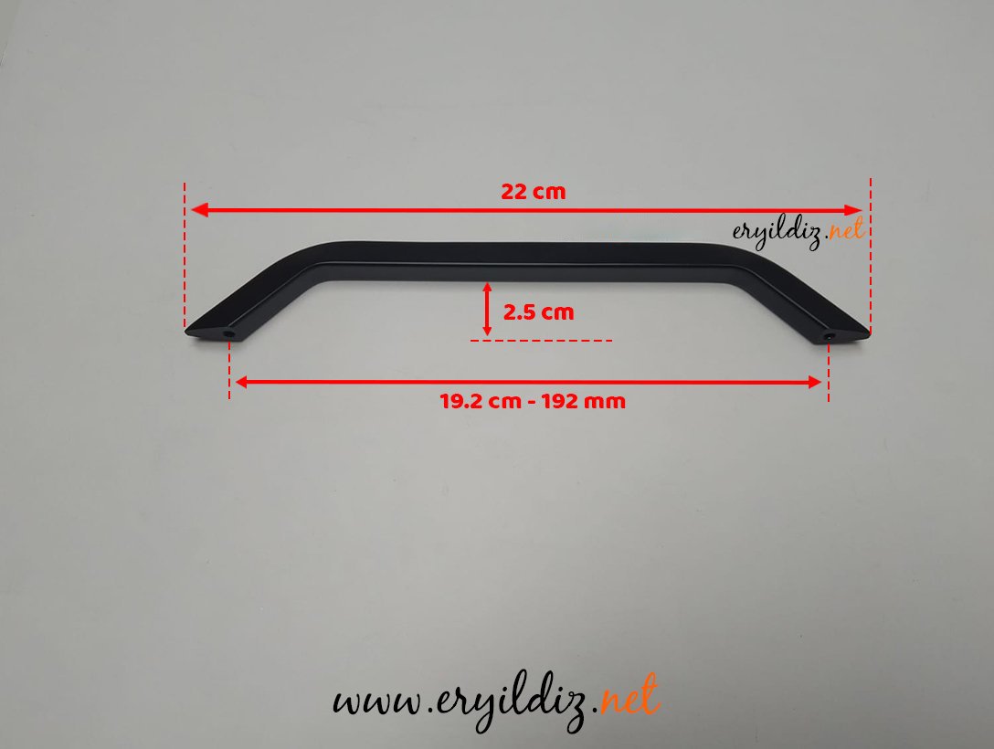 System 8672 Mobilya Kulp Siyah - 192 mm Eryıldız Hırdavat 