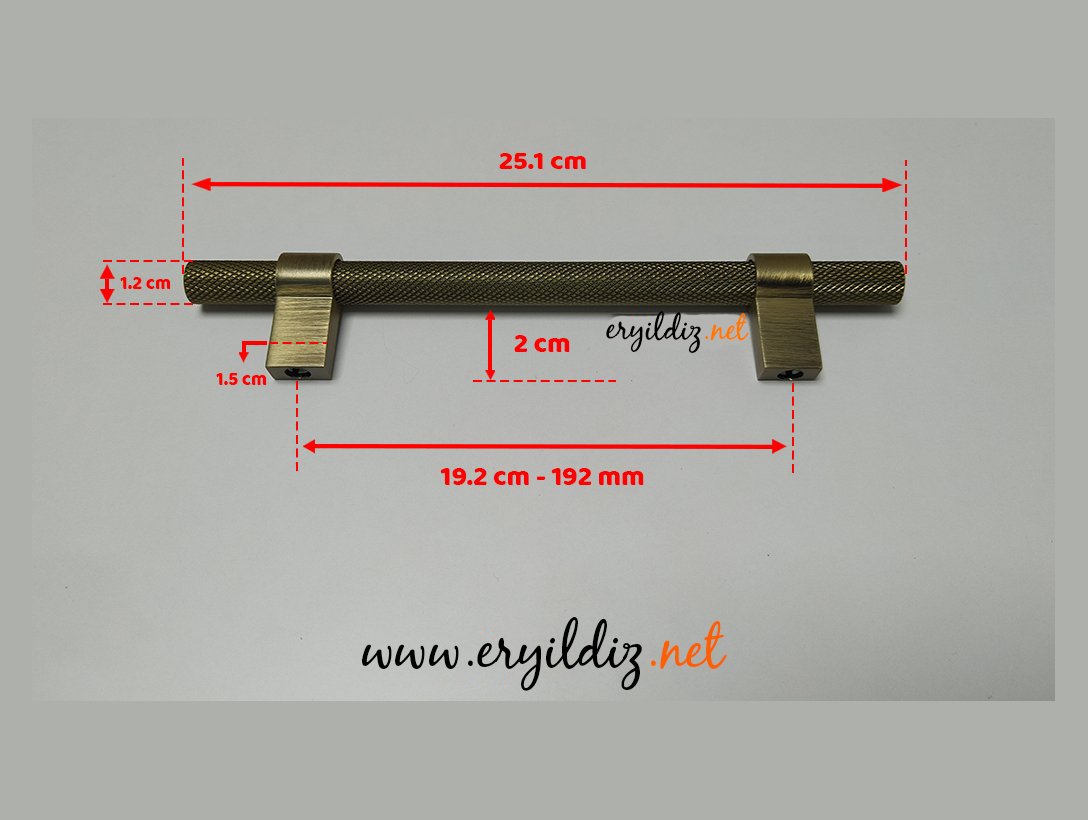 System 8774 Mobilya Kulp 192 mm Antik Eskitme Eryıldız Hırdavat