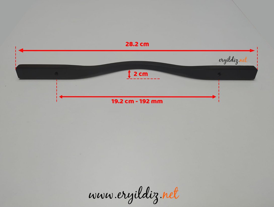 System 8790 Mobilya Kulp Siyah - 192 mm Eryıldız Hırdavat