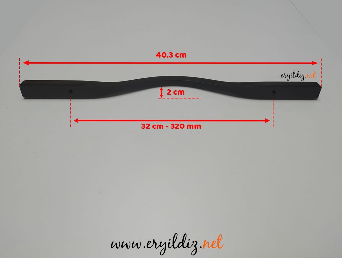 System 8790 Mobilya Kulp Siyah - 320  mm Eryıldız Hırdavat 