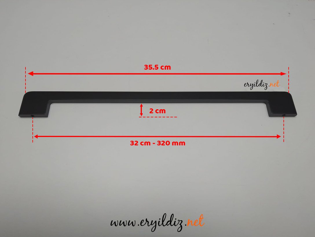 System 8847 Mobilya Kulp Siyah - 320 mm Eryıldız Hırdavat