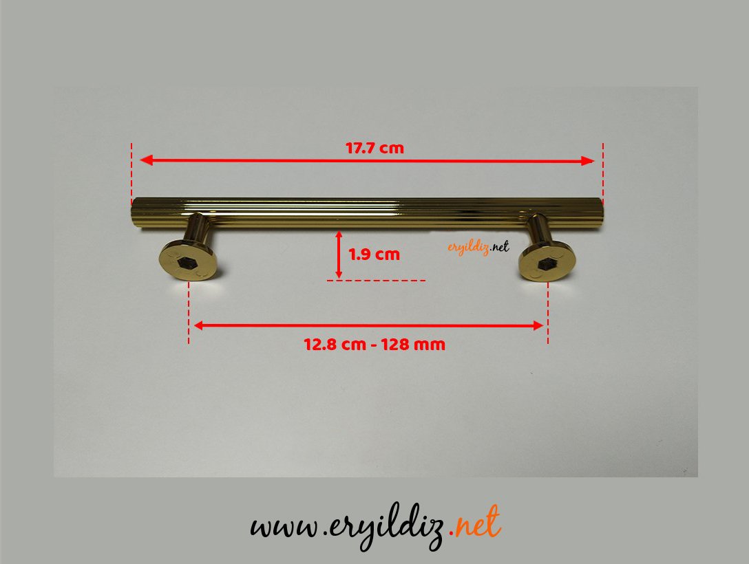 System 8887 Mobilya Kulp Altın Sarısı - 128 mm Eryıldız Hırdavat