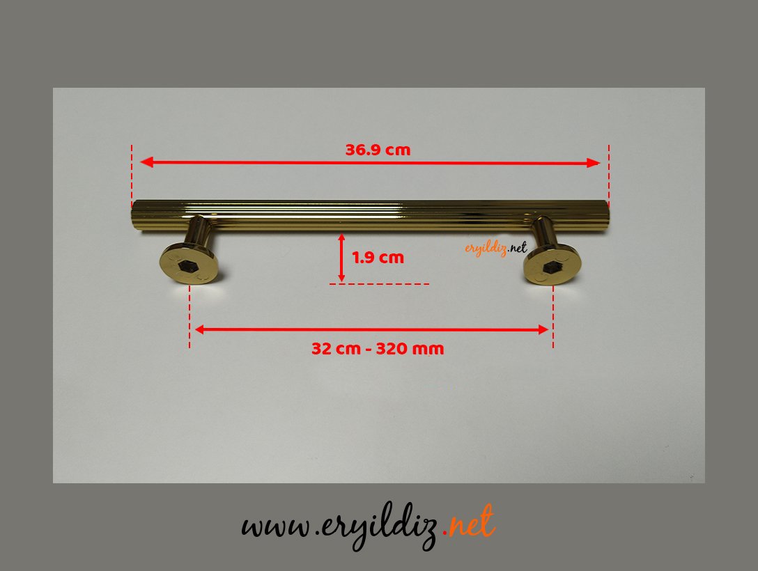 System 8887 Mobilya Kulp Altın Sarısı - 320 mm Eryıldız Hırdavat