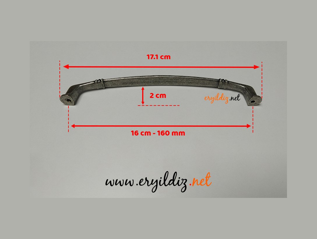 System SY 4350 Mobilya Kulp Antik Gümüş - 160 mm Eryıldız Hırdavat 