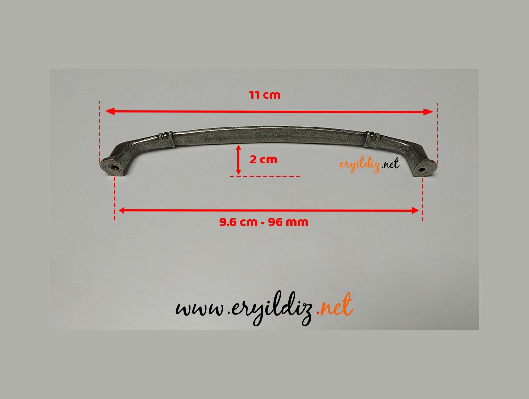 System SY 4350 Mobilya Kulp Antik Gümüş - 96 mm Eryıldız Hırdavat 