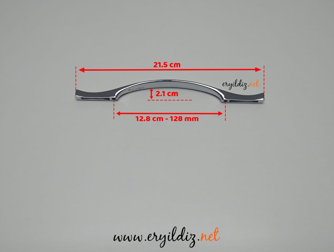 System SY 4545 CR Krom Zamak Mobilya Kulp 128 mm Eryıldız Hırdavat 