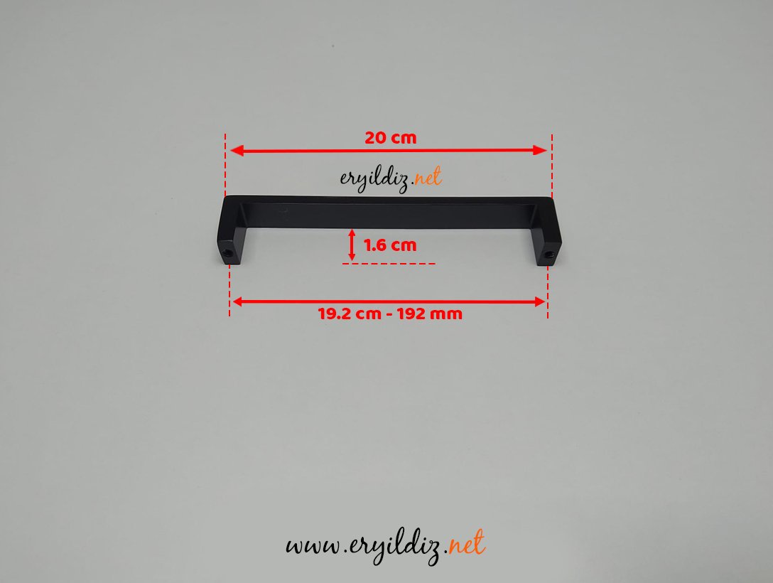System SY 6250 Mobilya Kulp Siyah - 192 mm Eryıldız Hırdavat