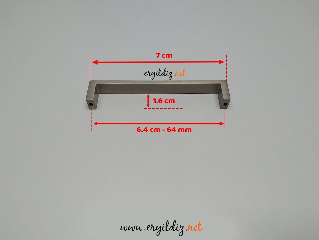 System SY 6250 Mobilya Kulp Nikel Saten - 64 mm Eryıldız Hırdavat
