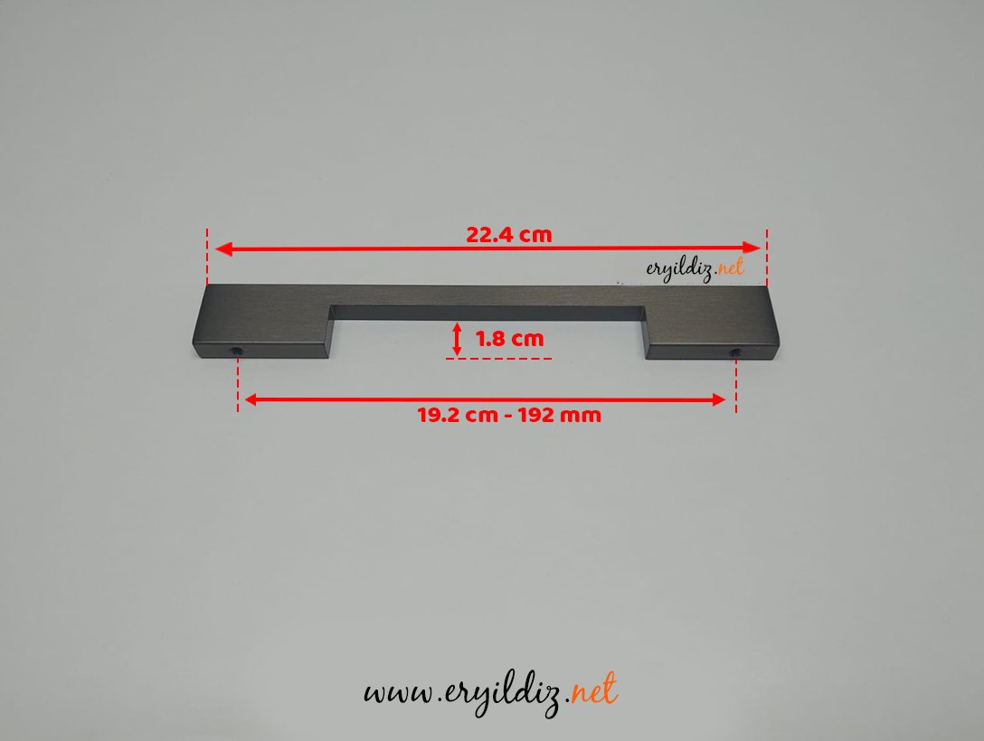 System SY 7327 Mobilya Kulp Antrasit - 192 mm Eryıldız Hırdavat