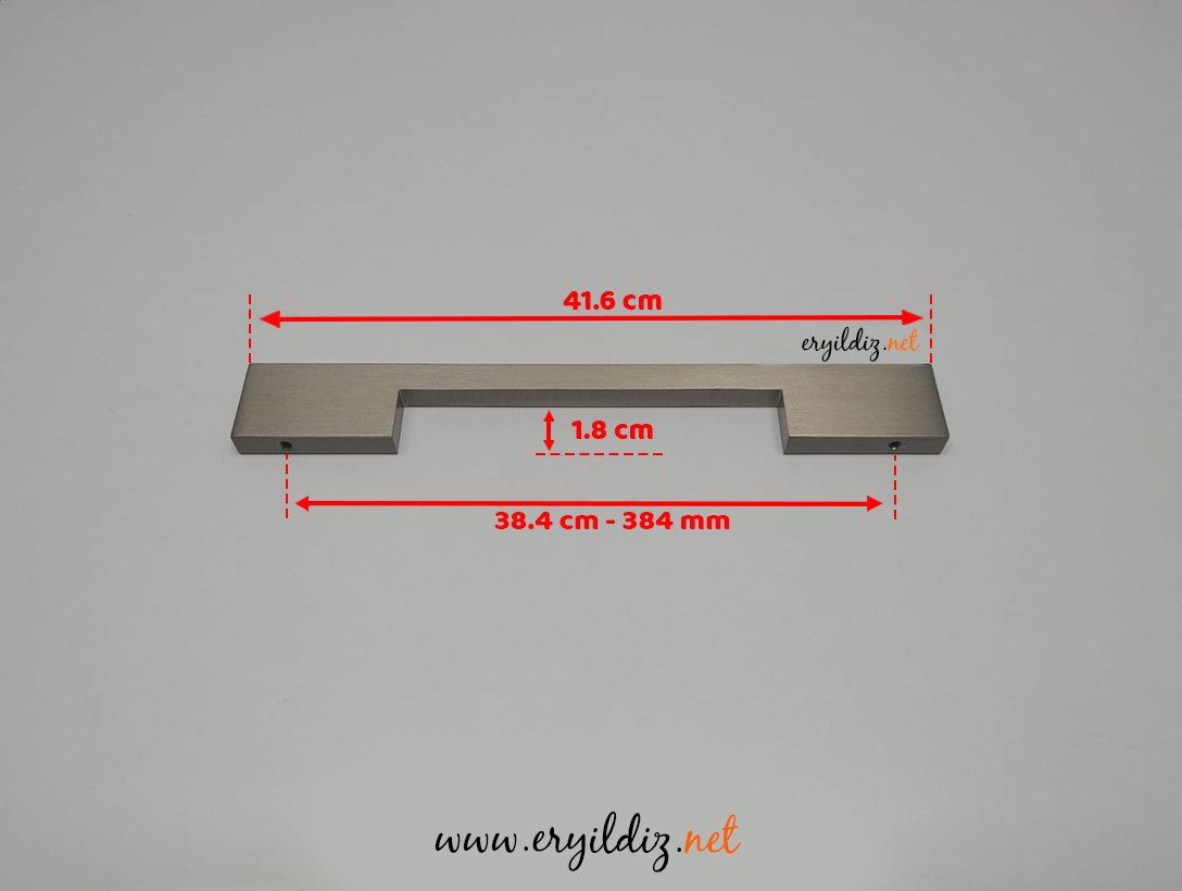System SY 7327 Mobilya Kulp Mat Nikel Saten - 384 mm Eryıldız Hırdavat
