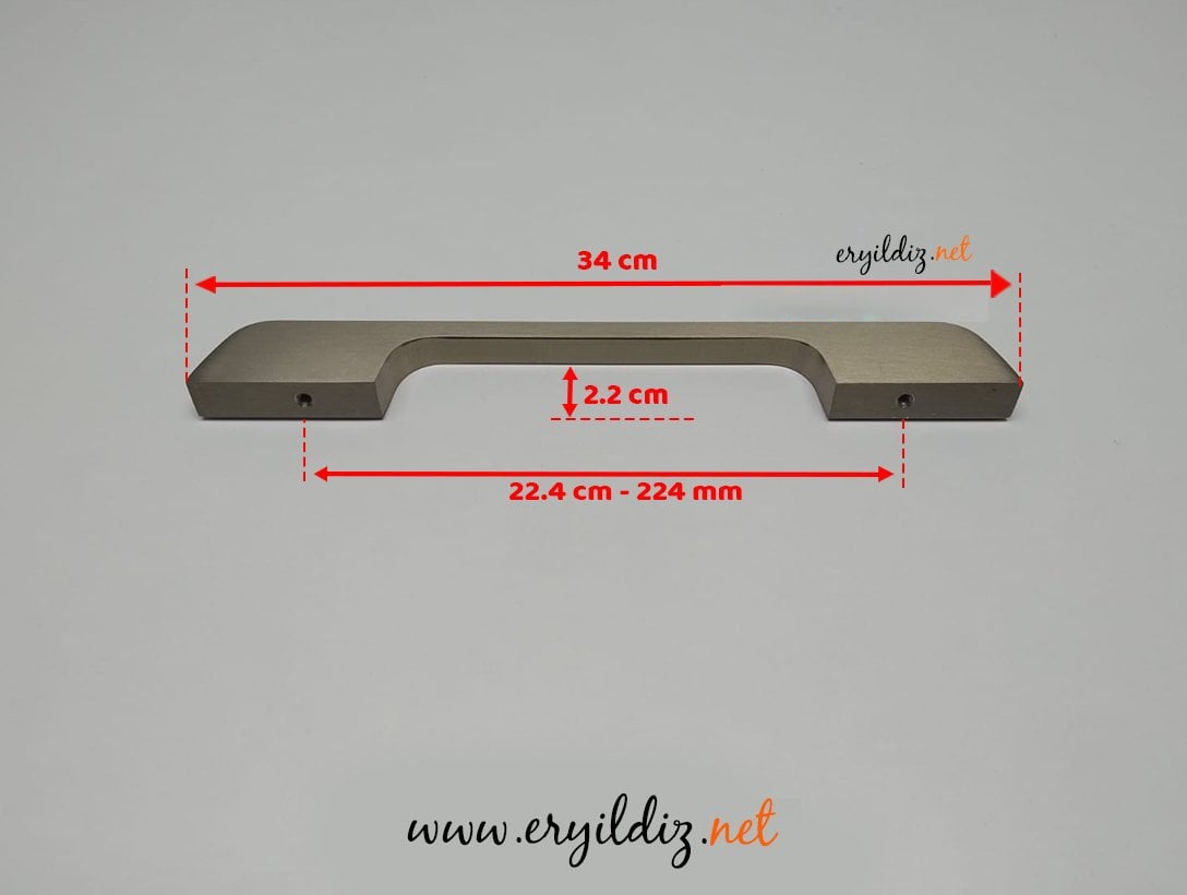 System SY 8520 Mobilya Kulp Mat Nikel Saten - 224 mm Eryıldız Hırdavat
