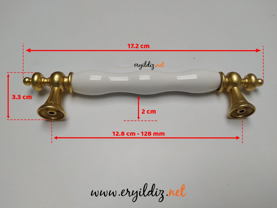 Tomurcuk 1670-61 Altın Sarısı Porselen Mobilya Kulp 128 mm Eryıldız Hırdavat