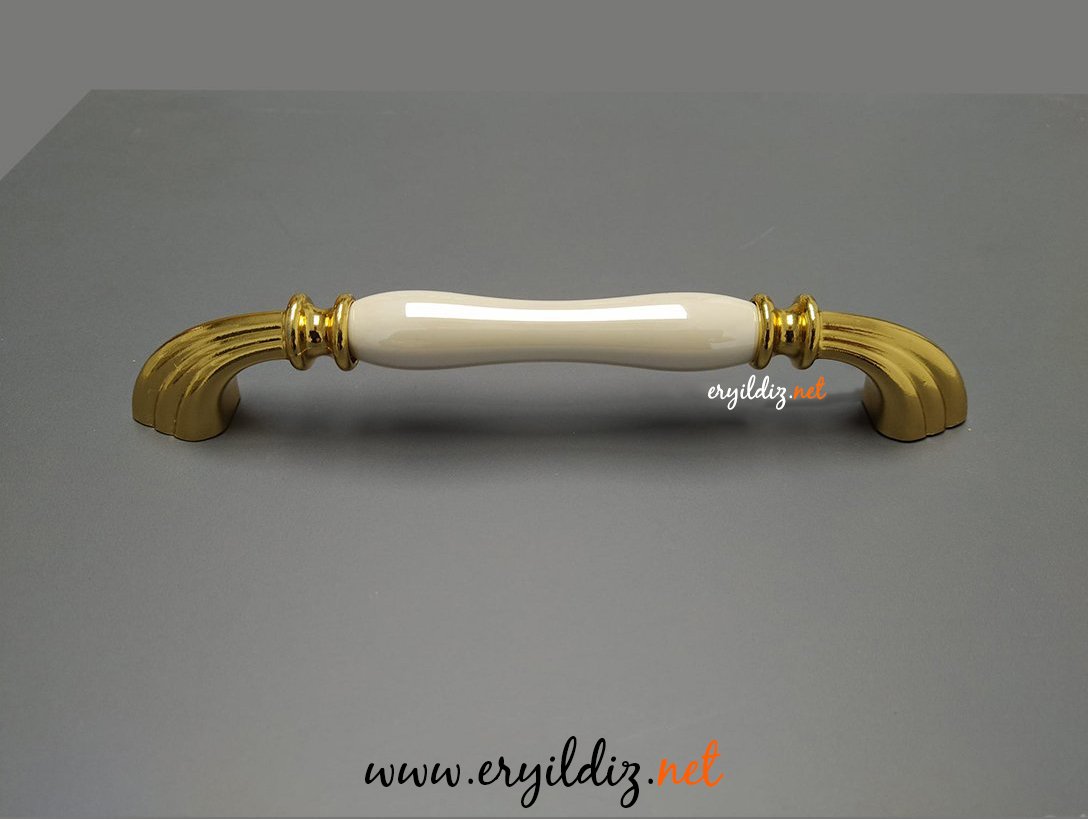 Tomurcuk 1905-60-160 L.Sedef Altın Porselen Mobilya Kulp 160 mm Eryıldız Hırdavat 