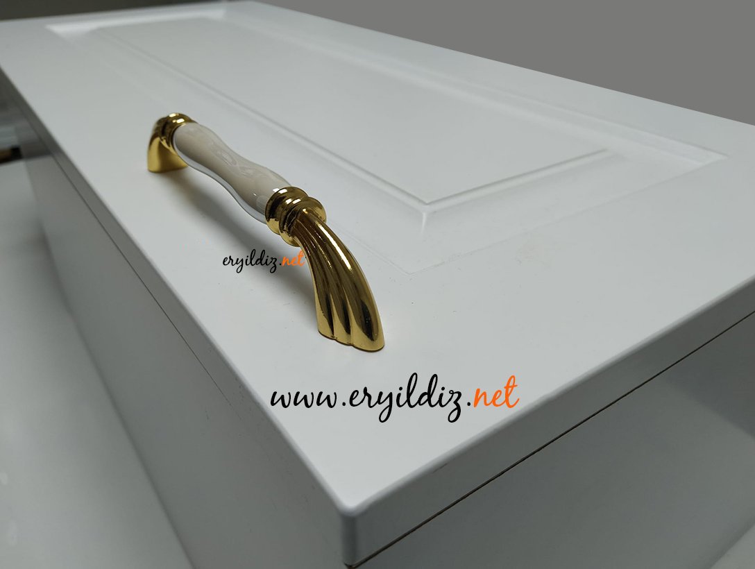Tomurcuk 1905-60-160 L.Sedef Altın Porselen Mobilya Kulp 160 mm Eryıldız Hırdavat 