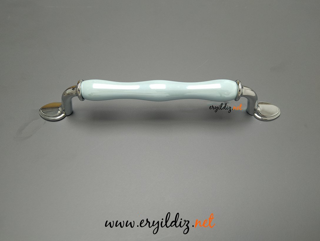Tomurcuk 1950-60 Porselen Mobilya Kulp 160 mm L.Mavi  Eryıldız Hırdavat