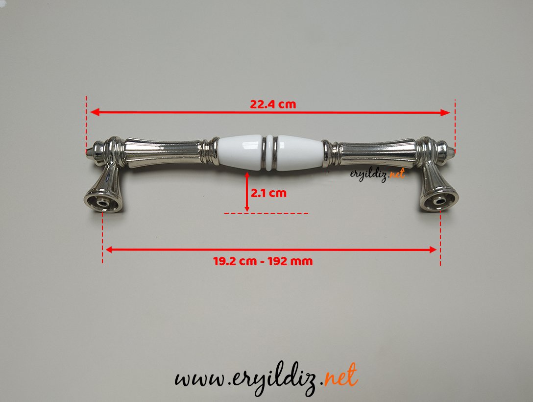 Tomurcuk 2115-51 Platin Porselen Mobilya Kulp 192 mm Eryıldız Hırdavat 