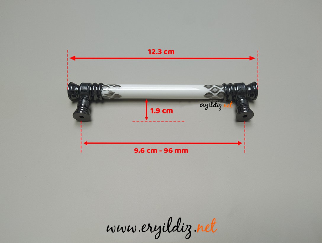 Tomurcuk 2116-70 Füme Porselen Mobilya Kulp 96 mm Eryıldız Hırdavat