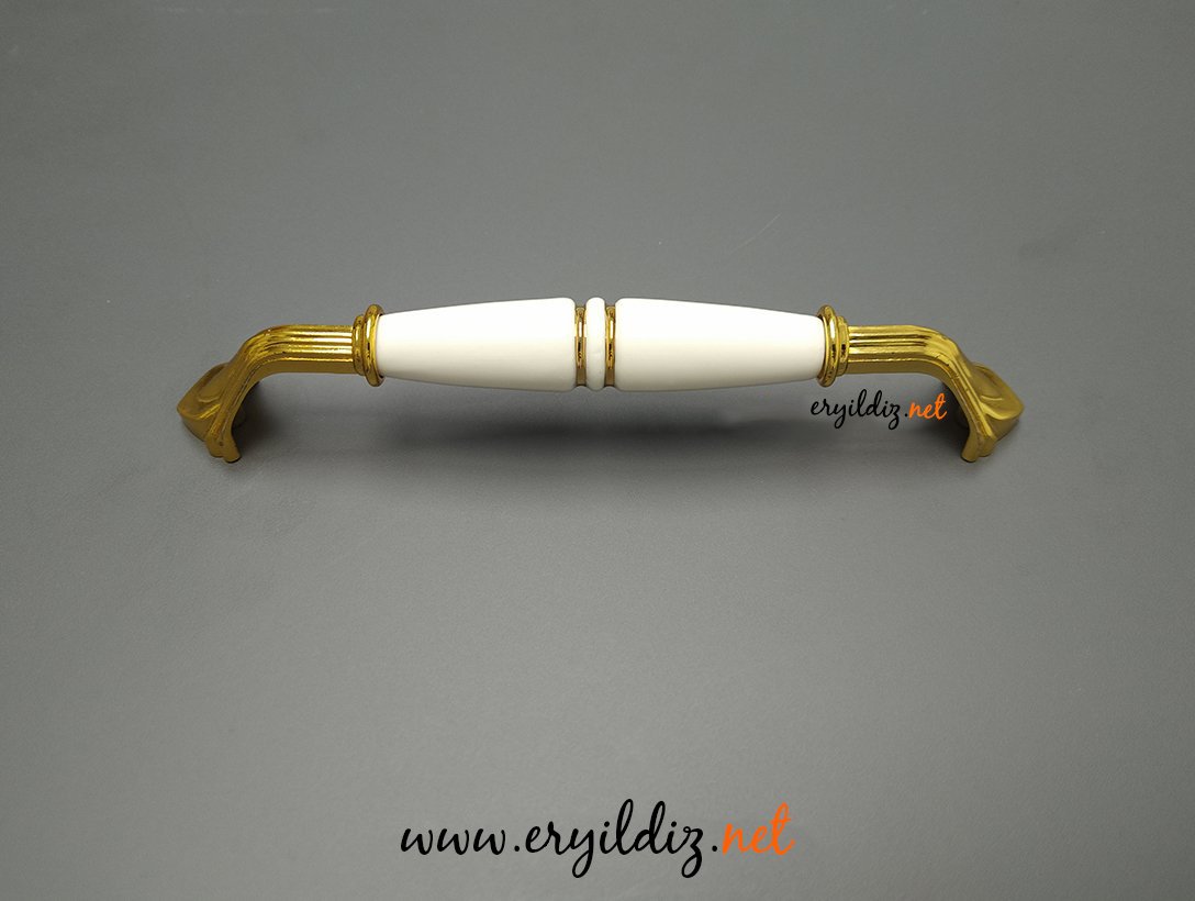 Tomurcuk 2133-60 Yivli Altın Porselen Mobilya Kulp  Eryıldız Hırdavat 