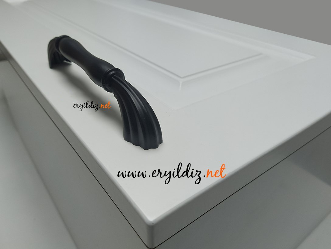 Tomurcuk 2135-85 Porselen Mobilya Kulp mat siyah Eryıldız Hırdavat