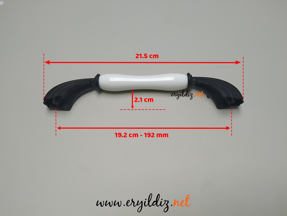Tomurcuk 2135-85 Porselen Mobilya Kulp Siyah Beyaz - 192 mm Eryıldız Hırdavat