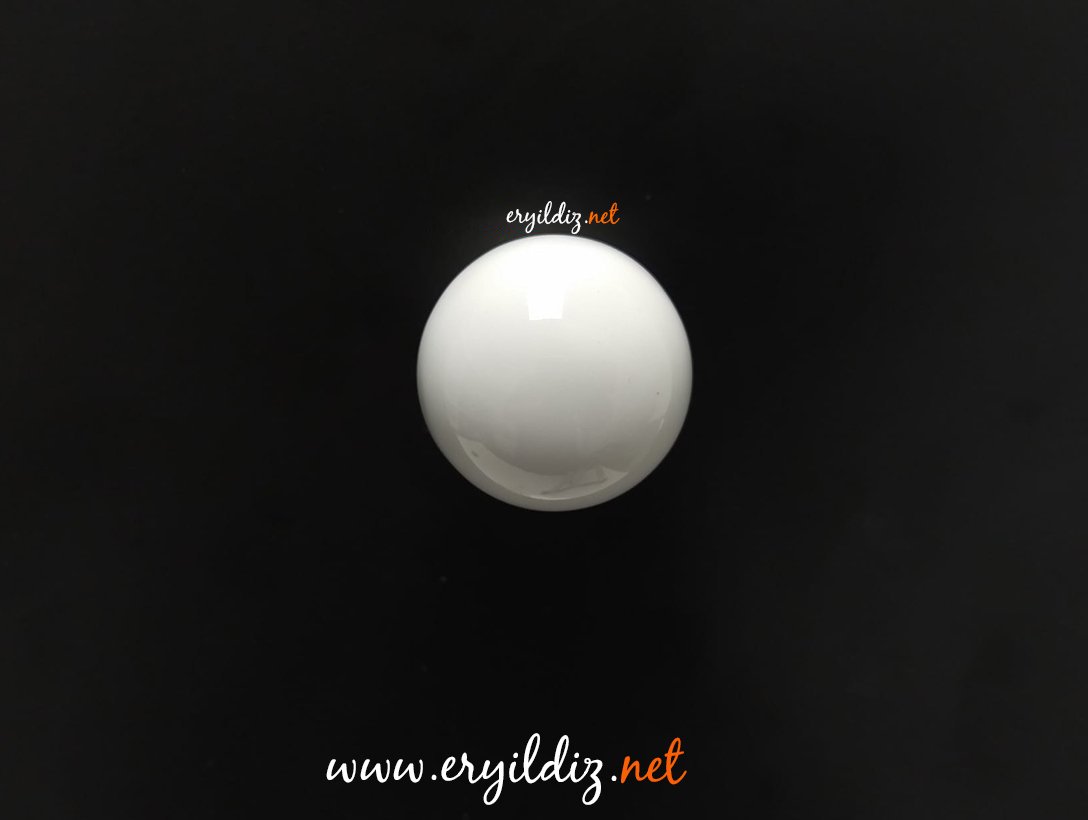 Tomurcuk Porselen Büyük Yuvarlak Mobilya Düğme Kulp Beyaz Eryıldız Hırdavat