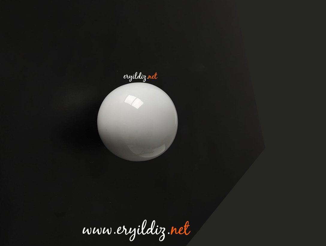 Tomurcuk Porselen Büyük Yuvarlak Mobilya Düğme Kulp Beyaz Eryıldız Hırdavat