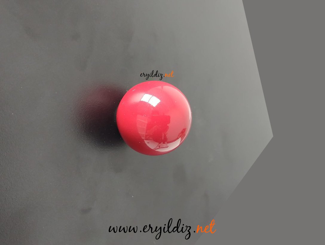 Tomurcuk Porselen Büyük Yuvarlak Mobilya Düğme Kulp Kırmızı Eryıldız Hırdavat