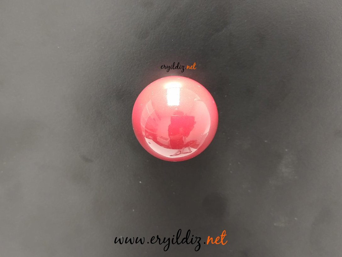 Tomurcuk Porselen Büyük Yuvarlak Mobilya Düğme Kulp Kırmızı Eryıldız Hırdavat