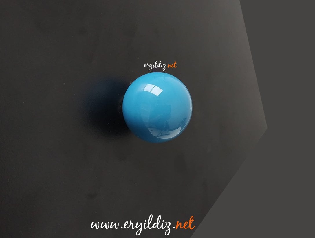 Tomurcuk Porselen Büyük Yuvarlak Mobilya Düğme Kulp Mavi Eryıldız Hırdavat