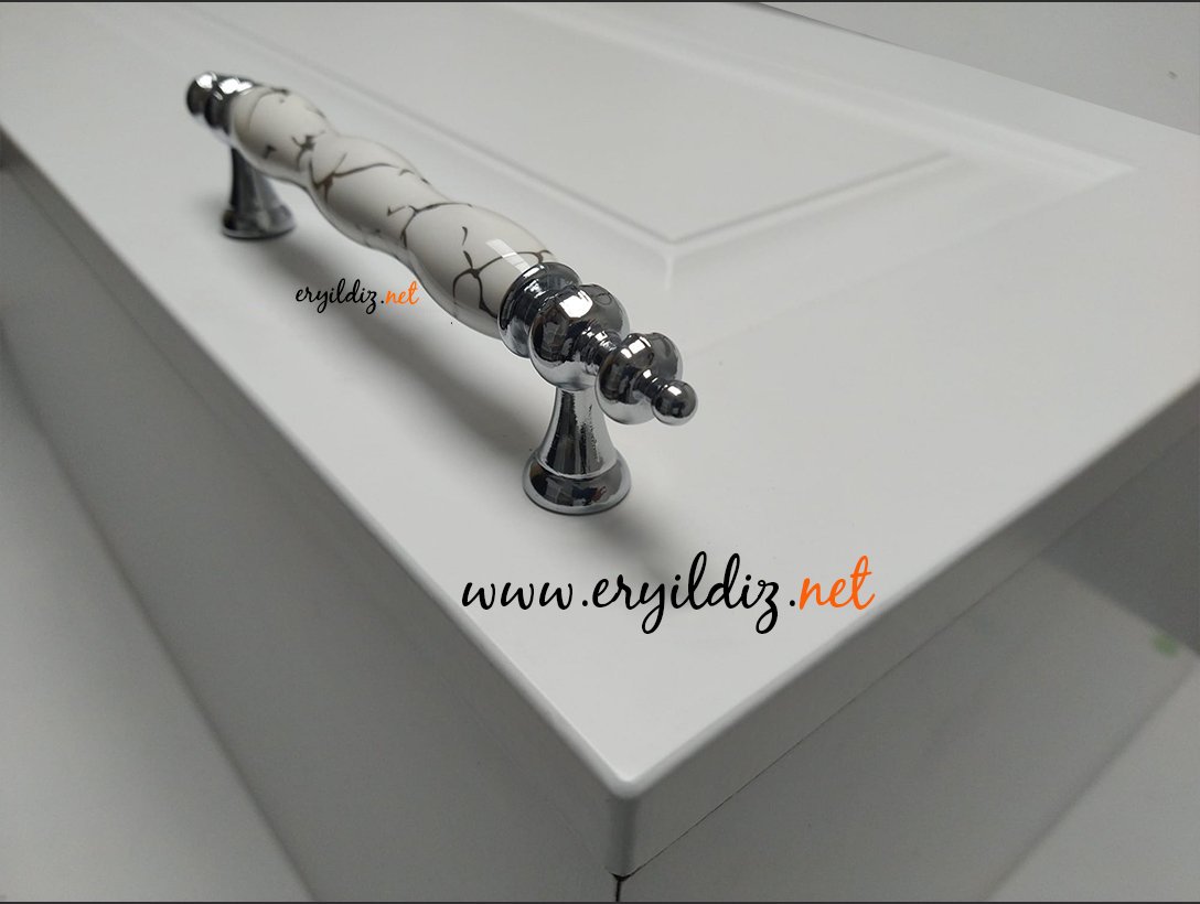 Tomurcuk 1670-10 Platin Porselen Mobilya Kulp Eryıldız Hırdavat