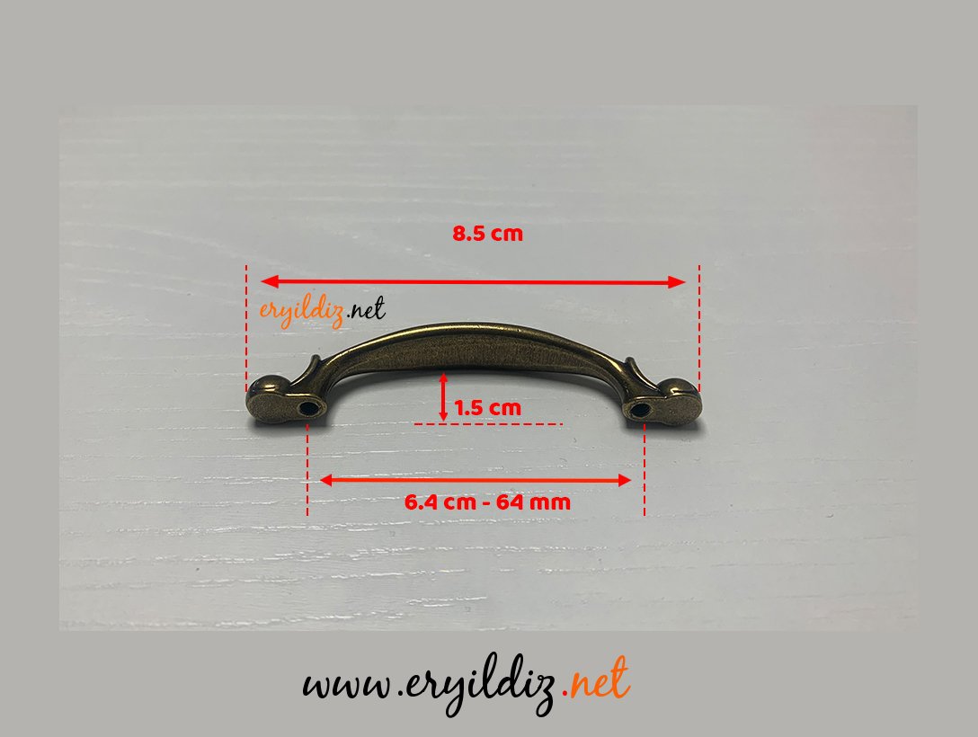 Umut 140 Mobilya Kulp 64 mm Antik Eskitme Eryıldız Hırdavat