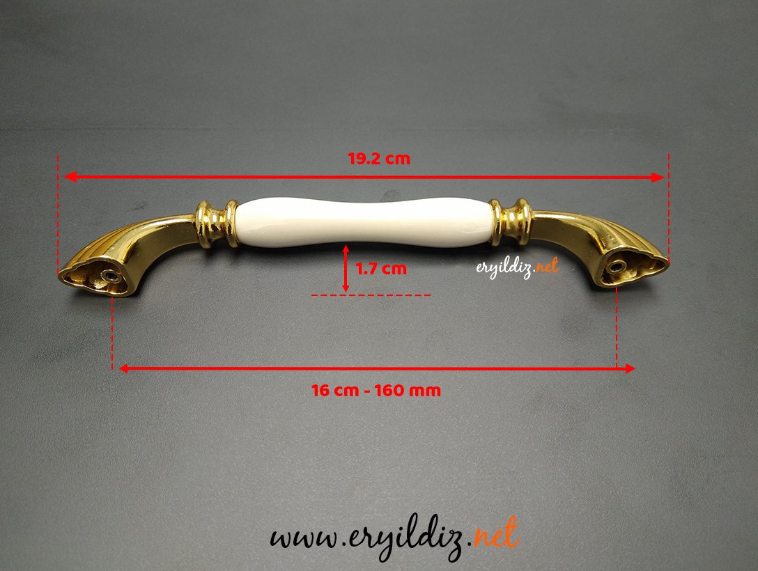 Tomurcuk 1905-60-160 L.Sedef Altın Porselen Mobilya Kulp 160 mm Eryıldız Hırdavat 