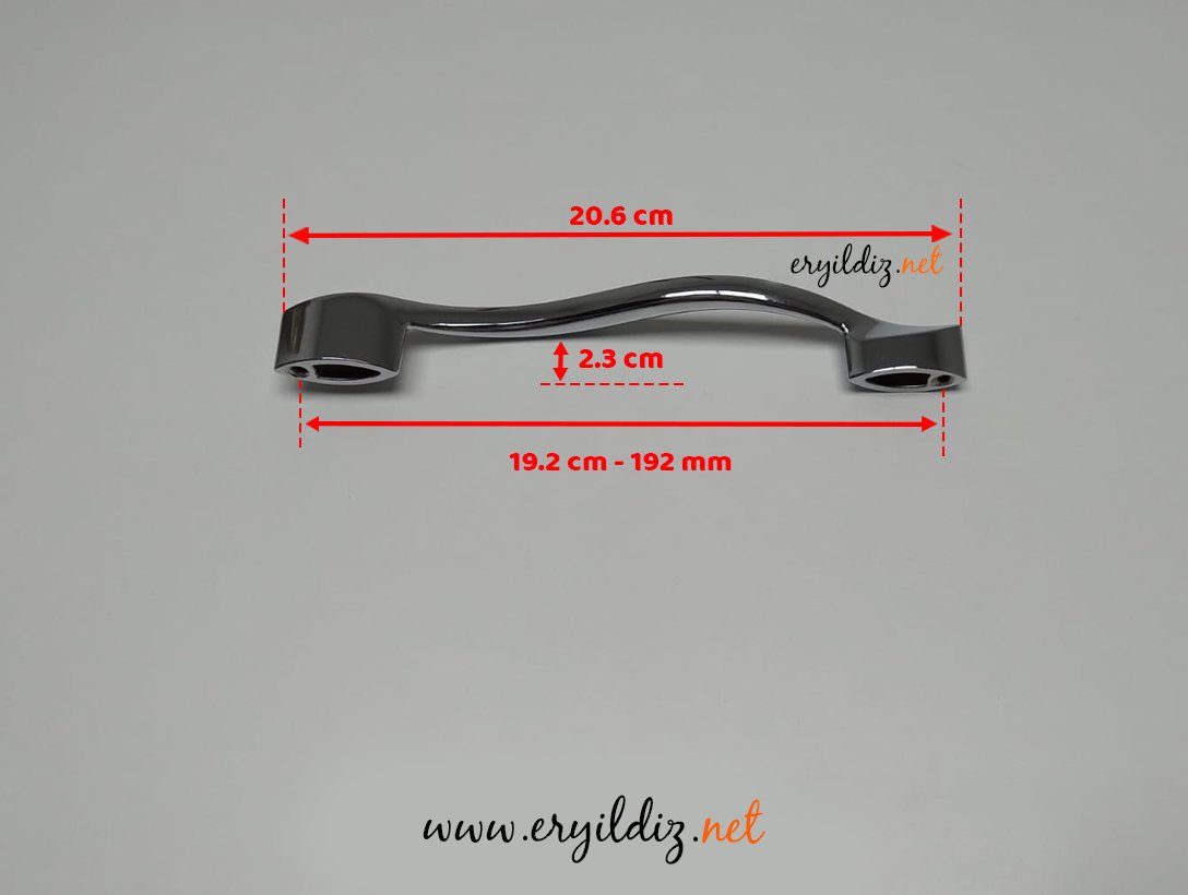 Umut 520-2 Krom Taşlı Mobilya Kulp 192 mm Eryıldız Hırdavat