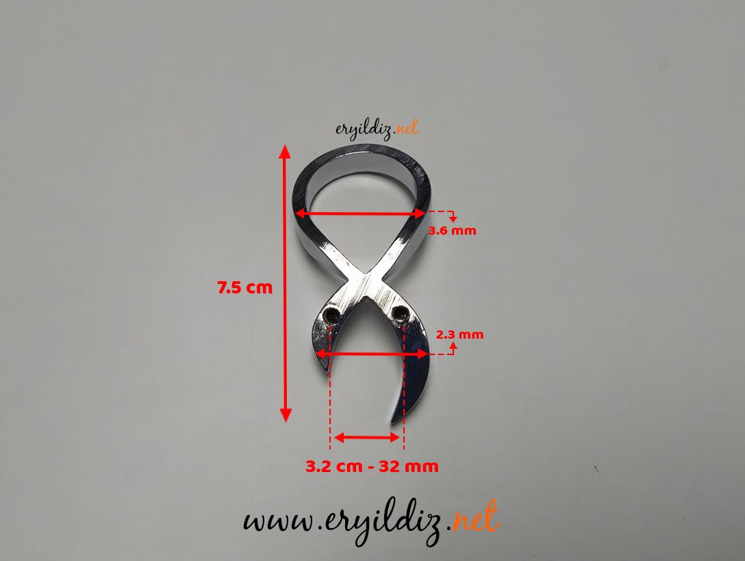 Umut 95 Mobilya Kulp 32 mm Krom Eryıldız Hırdavat