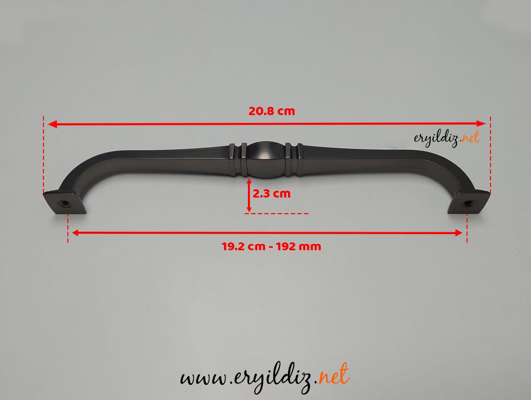 Ventus 1039 Yaldızlı Mobilya Kulp Antrasit Gri - 192 mm Eryıldız Hırdavat