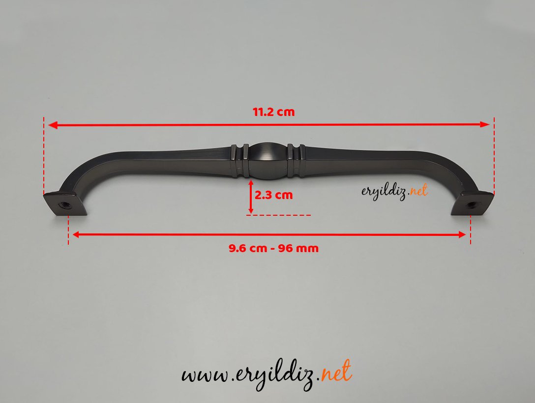 Ventus 1039 Yaldızlı Mobilya Kulp Antrasit Gri - 96 mm Eryıldız Hırdavat