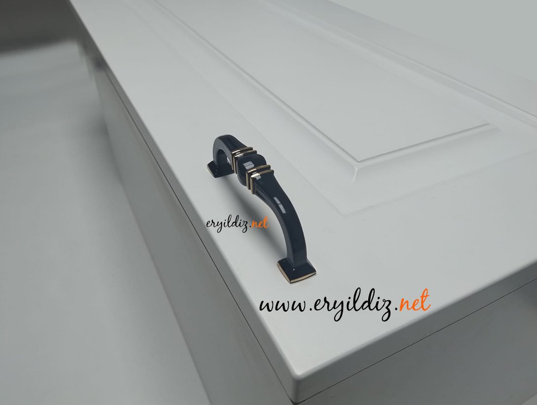 Ventus 1039 Yaldızlı Mobilya Kulp Parlak Siyah - Sarı Eryıldız Hırdavat