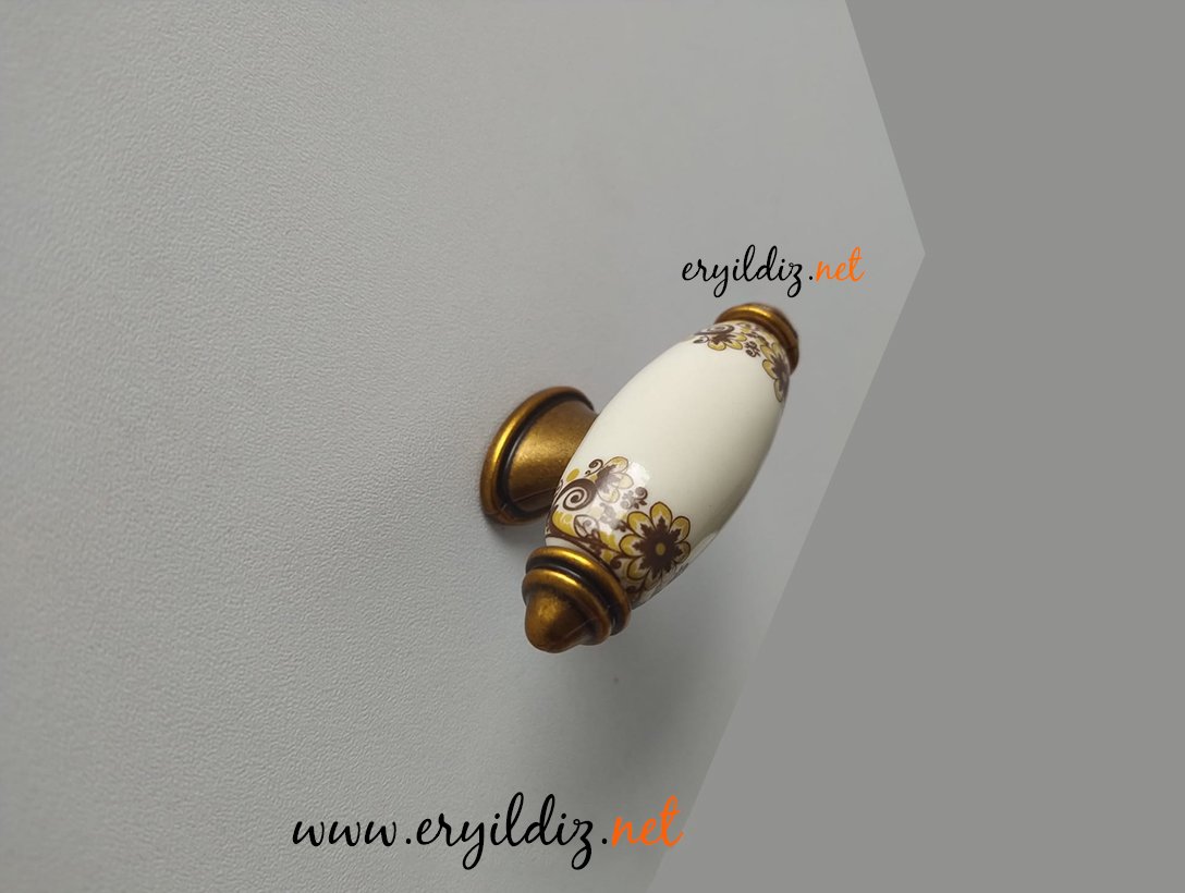 Ventus 2031-00 B03 Mobilya Kulp Antik Sarı Düğme Eryıldız Hırdavat