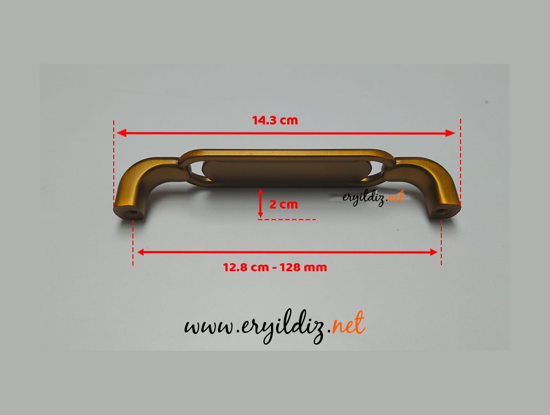 Ventus 2033 Yaldızlı Porselen Mobilya Kulp Antik Bakır 128 mm Eryıldız Hırdavat
