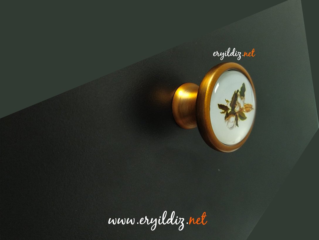 Ventus 2036 Yaldızlı Mobilya Kulp Antik Bakır Düğme Eryıldız Hırdavat