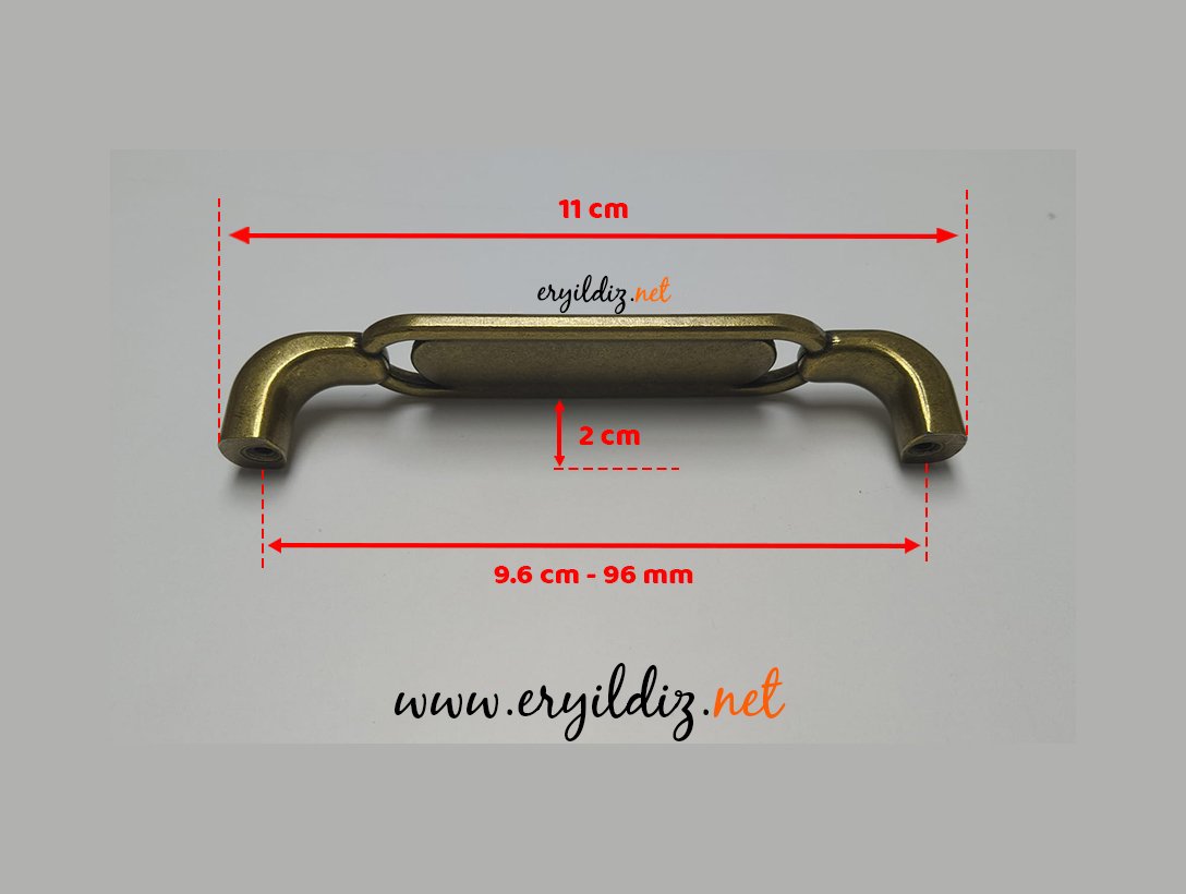 Ventus 2033 Yaldızlı Porselen Mobilya Kulp Antik Sarı - 96mm Eryıldız Hırdavat 