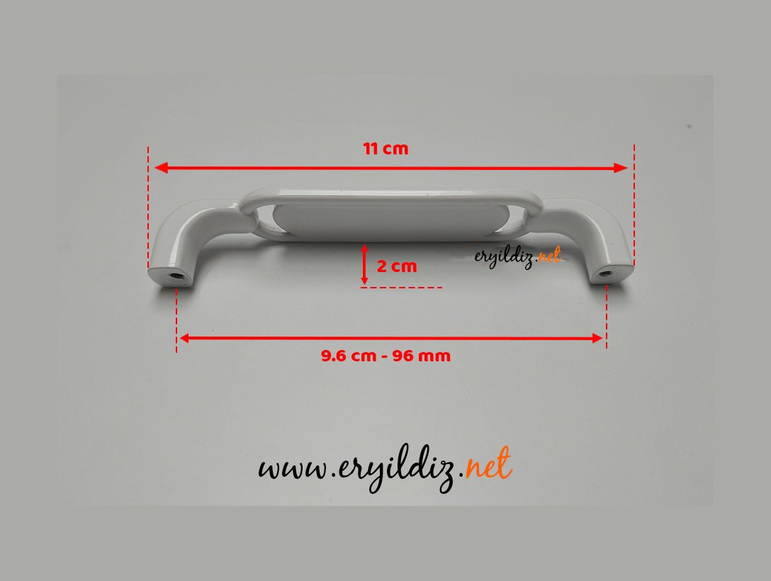 Ventus 2033 Yaldızlı Porselen Mobilya Kulp Beyaz Sarı - 96 mm Eryıldız Hırdavat