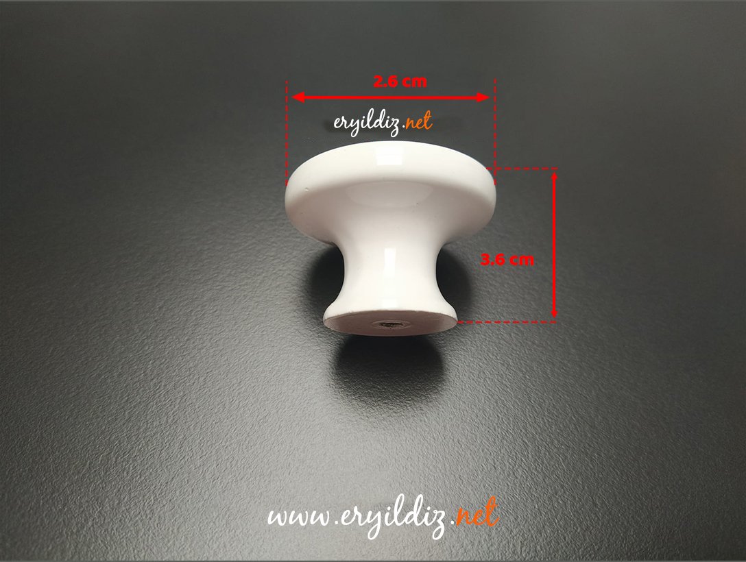 Ventus 2036 Yaldızlı Mobilya Kulp Gri Beyaz - Düğme Eryıldız Hırdavat