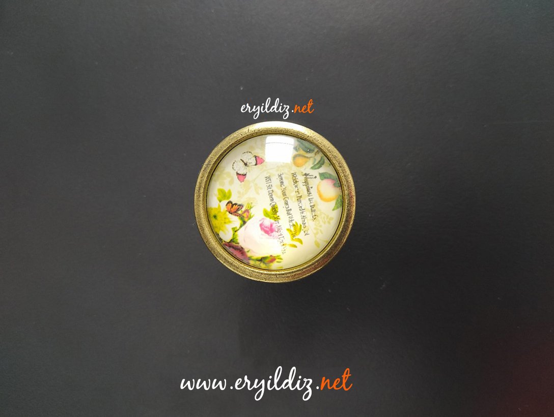 Ventus 2036 Yaldızlı Mobilya Kulp Antik Sarı - Düğme Eryıldız Hırdavat