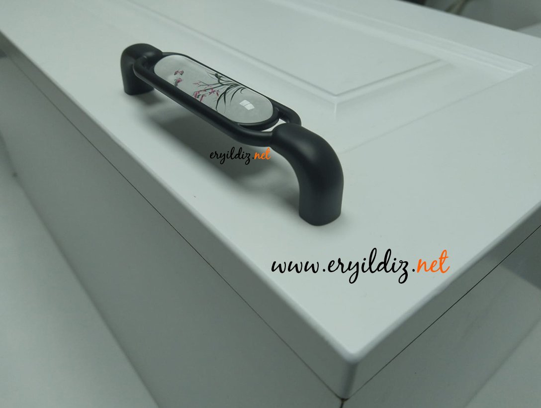 Ventus 2033 Yaldızlı Porselen Mobilya Kulp Mat Siyah Eryıldız Hırdavat