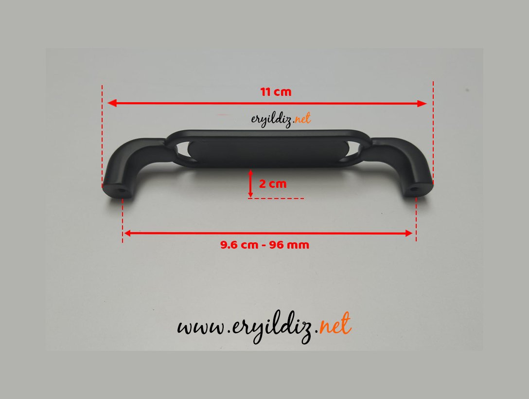 Ventus 2033 Yaldızlı Porselen Mobilya Kulp Mat Siyah - 96 mm Eryıldız Hırdavat